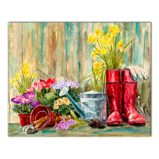Watercolor Gardening Supplies Canvas Wall Art